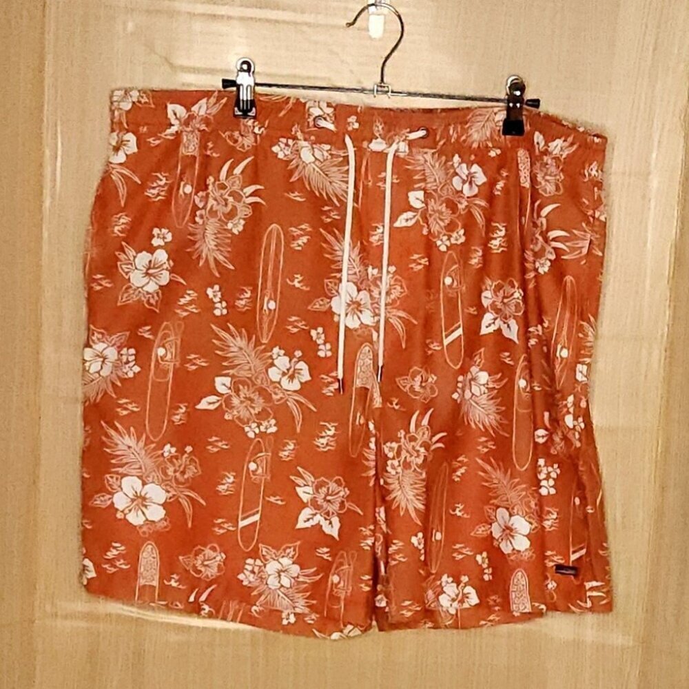 Jack O'Neill Mens Orange White Tropical Swim Trunks XXL